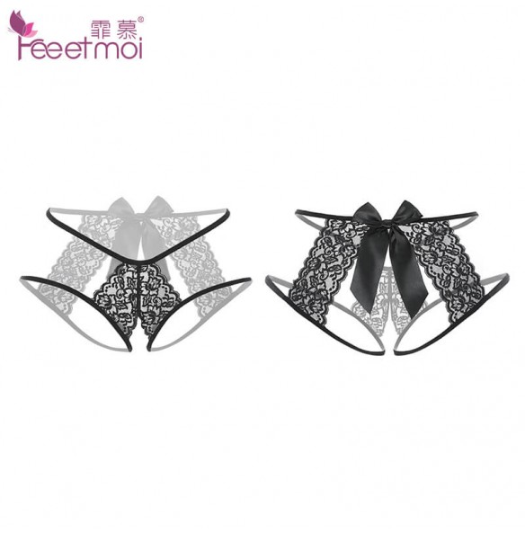 FEE ET MOI Bow Tie Hollow Lace Panties (Black) FEE ET MOI Bow Tie Hollow Lace Panties (Black)